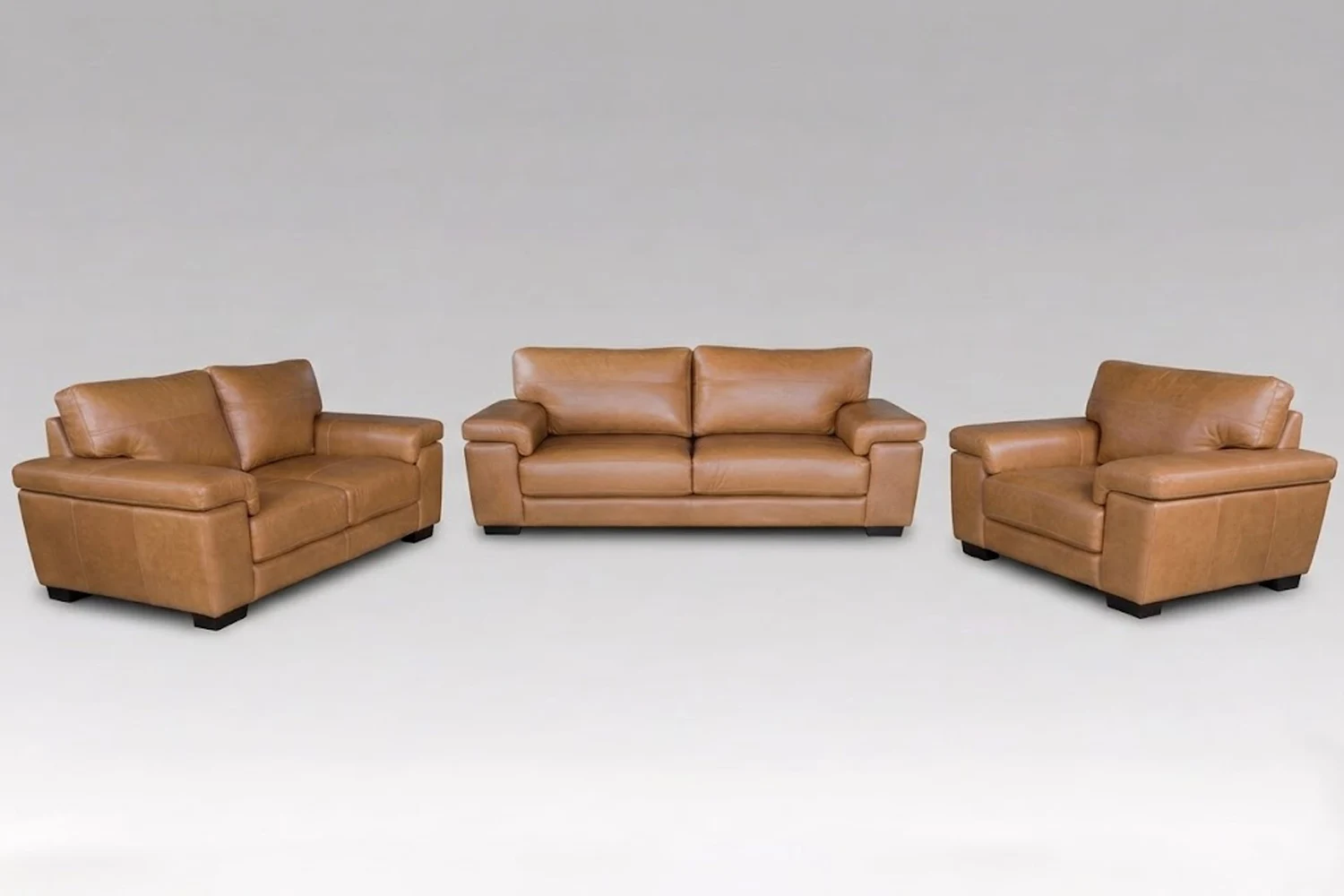 Life Genuine Leather Lounge Set 3-Piece | x1 1-Seater + x2 2-Seater Sofas (Vintage Tan)