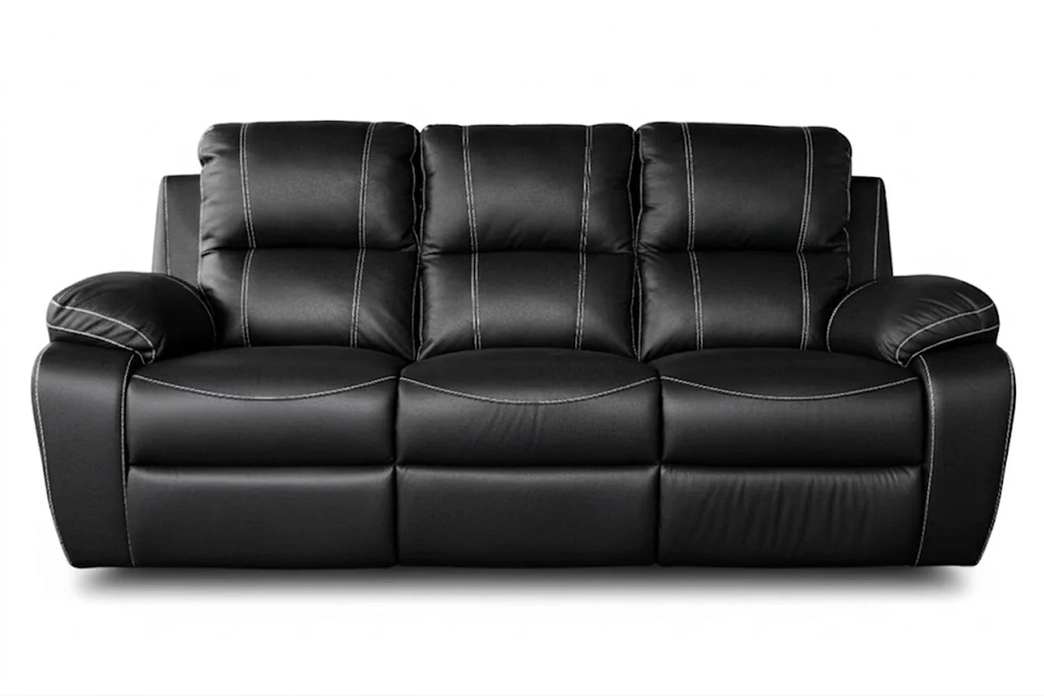 Premier Genuine Leather Sofa 3-Seater (Static, Black)