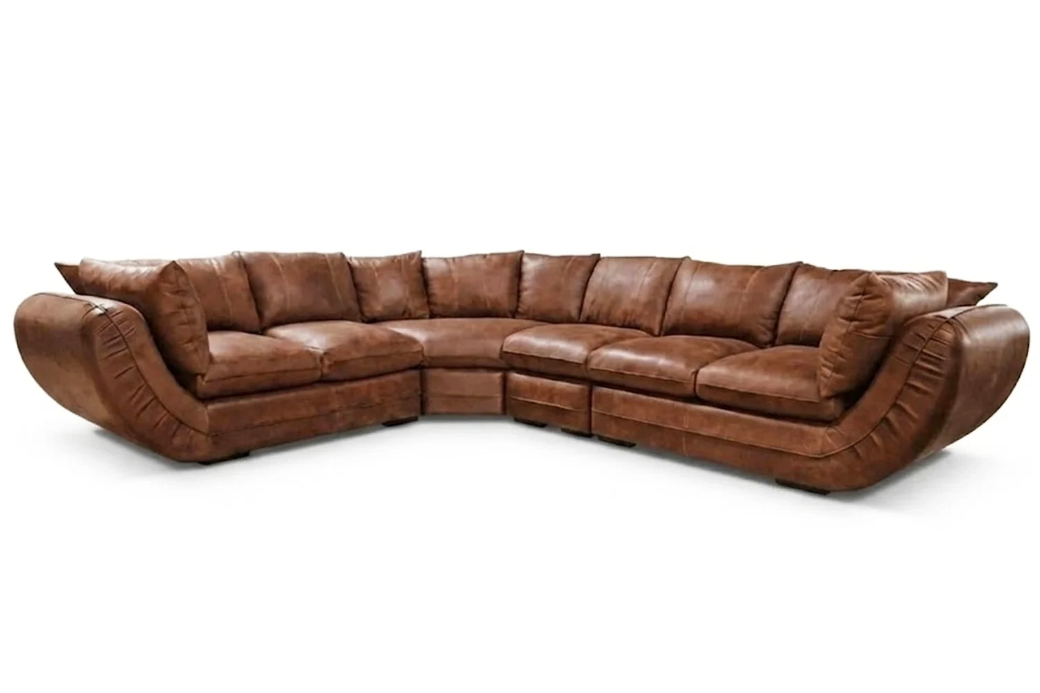 Regale Genuine Leather Corner Lounge 6-Seater (Exotic Brandy)