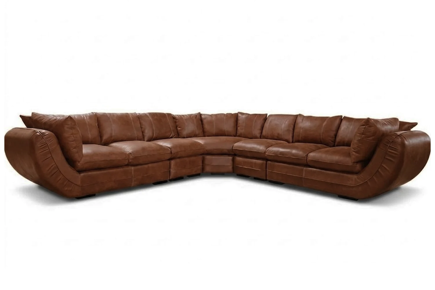 Regale Genuine Leather Corner Lounge 7-Seater (Exotic Brandy)