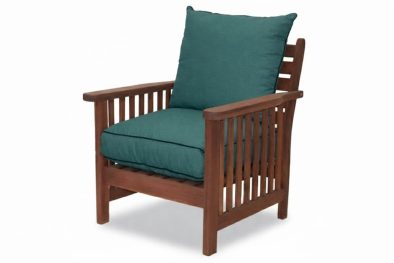 Zambezi Teak Lounge Set 5-Piece 4-Seater | x2 1-Seater Chairs + 1 Two-Seater Sofa + Coffee Table + Side Table (Green Cushions)