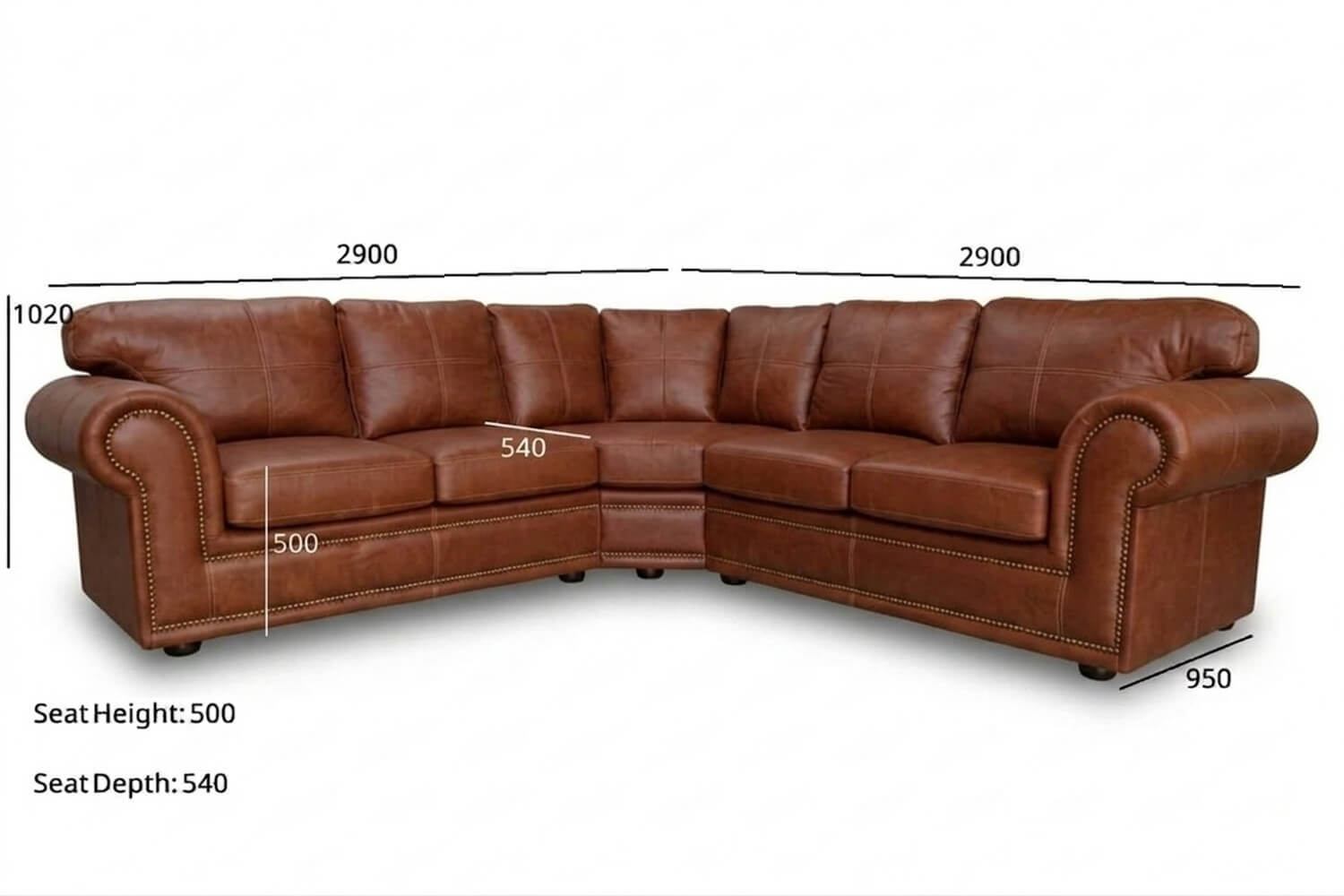 Afrikan Comfort Genuine Leather Corner Lounge 5-Seater (Exotic Brandy) - Image 4