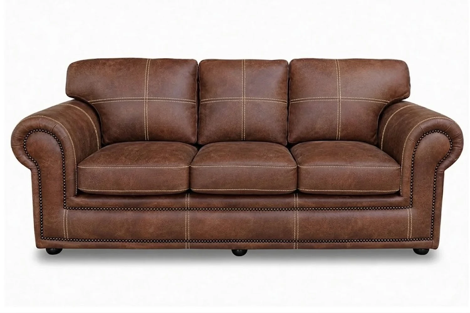 Afrikan Comfort Genuine Leather Sofa 3-Seater (Exotic Brandy)