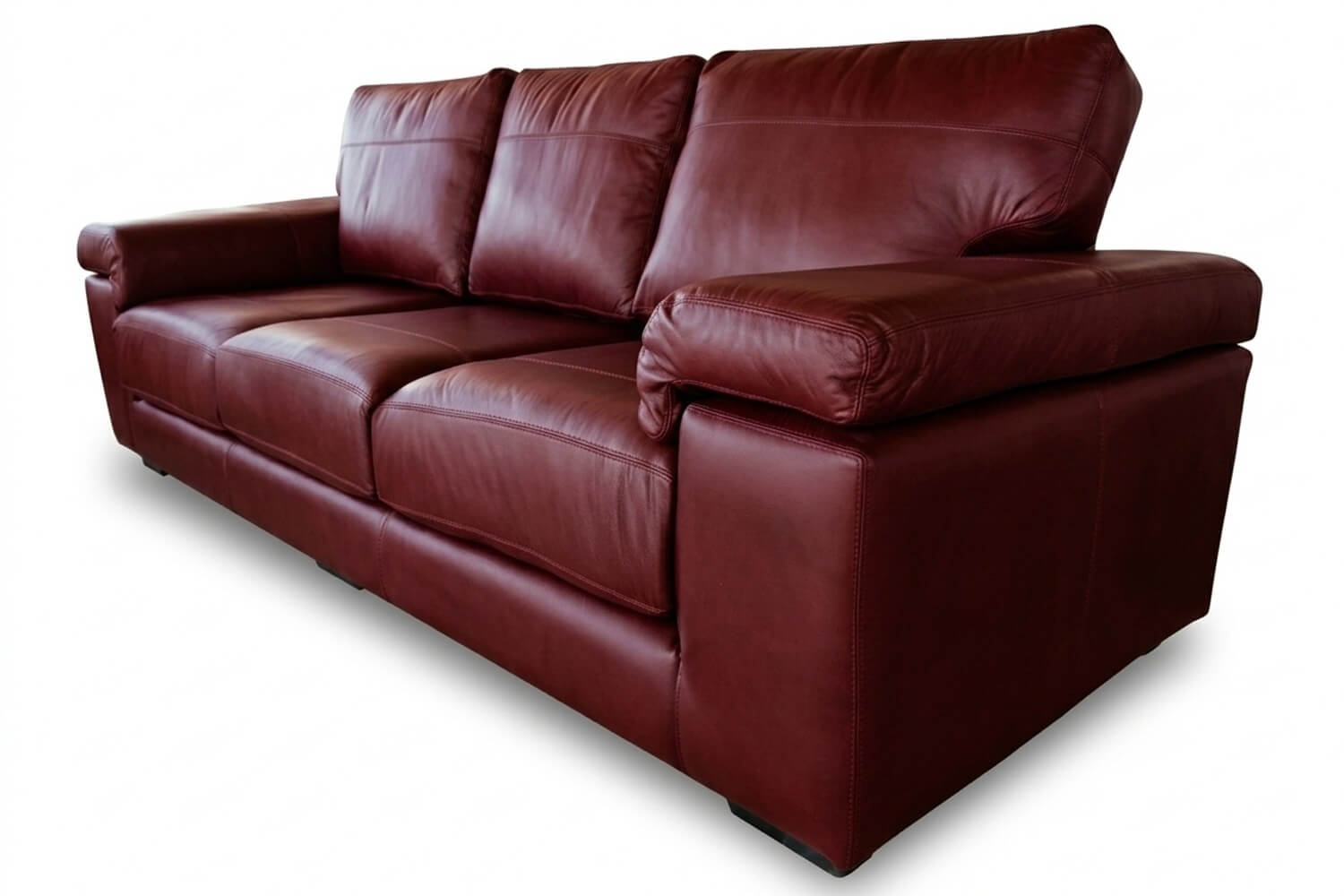 Life Genuine Leather Sofa 3-Seater (Vintage Wine, 2700mm Extra Wide) - Image 2