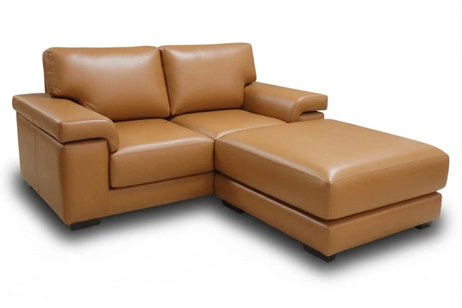 Life Genuine Leather Sofa 2-Seater with Universal Chaise x1 Ottoman (Vintage Tan)