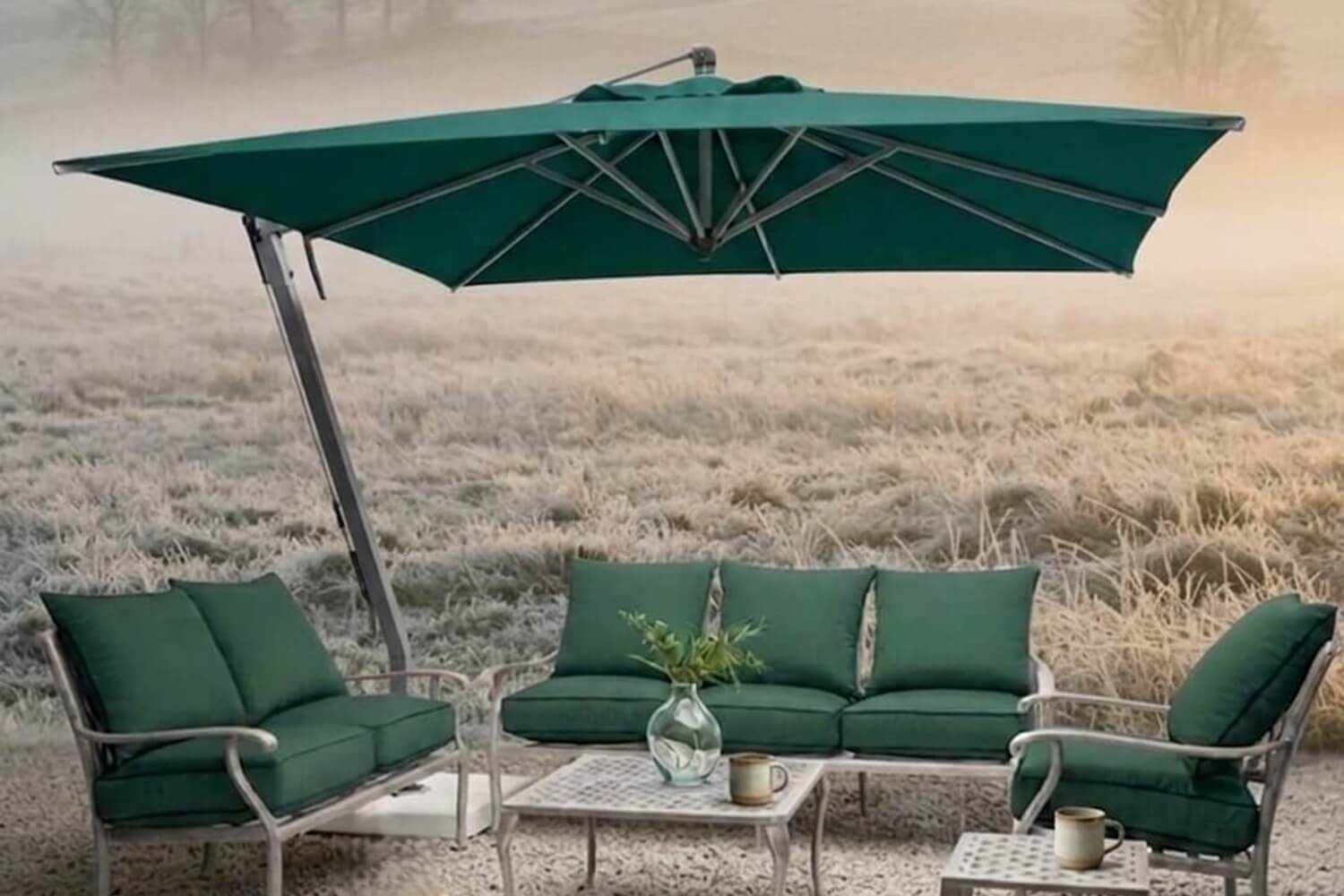 Outdoor Lounge Cushion Set Seat & Back (Deluxe Green) - Image 7
