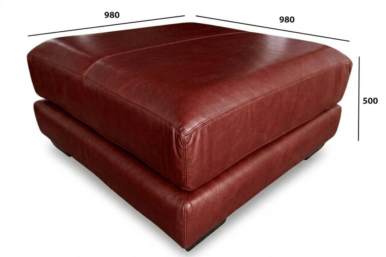 Life Genuine Leather Modular Ottoman (Vintage Wine) - Image 2
