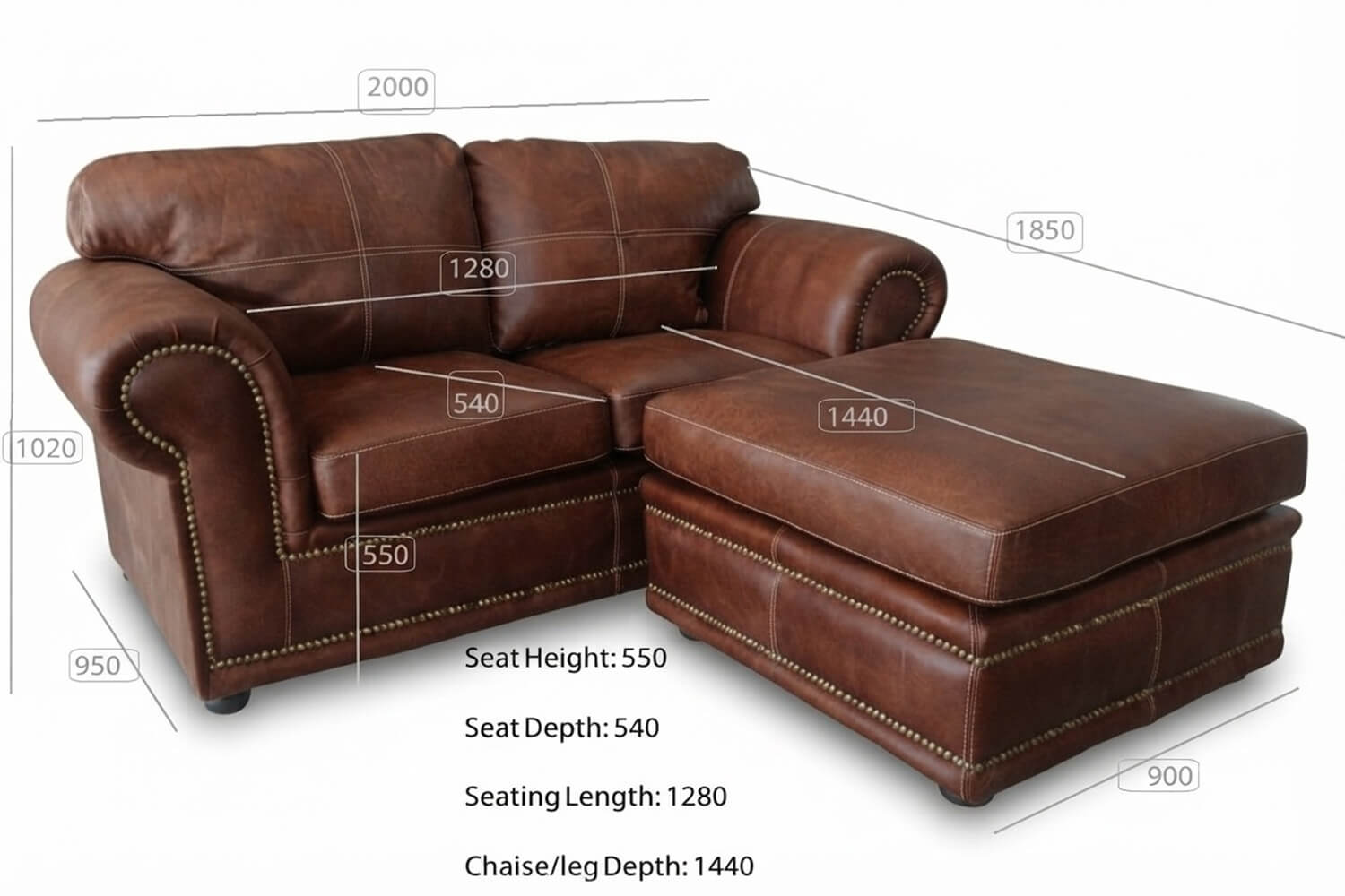Afrikan Comfort Genuine Leather Sofa 2-Seater | x1 Ottoman (Exotic Brandy) - Image 6