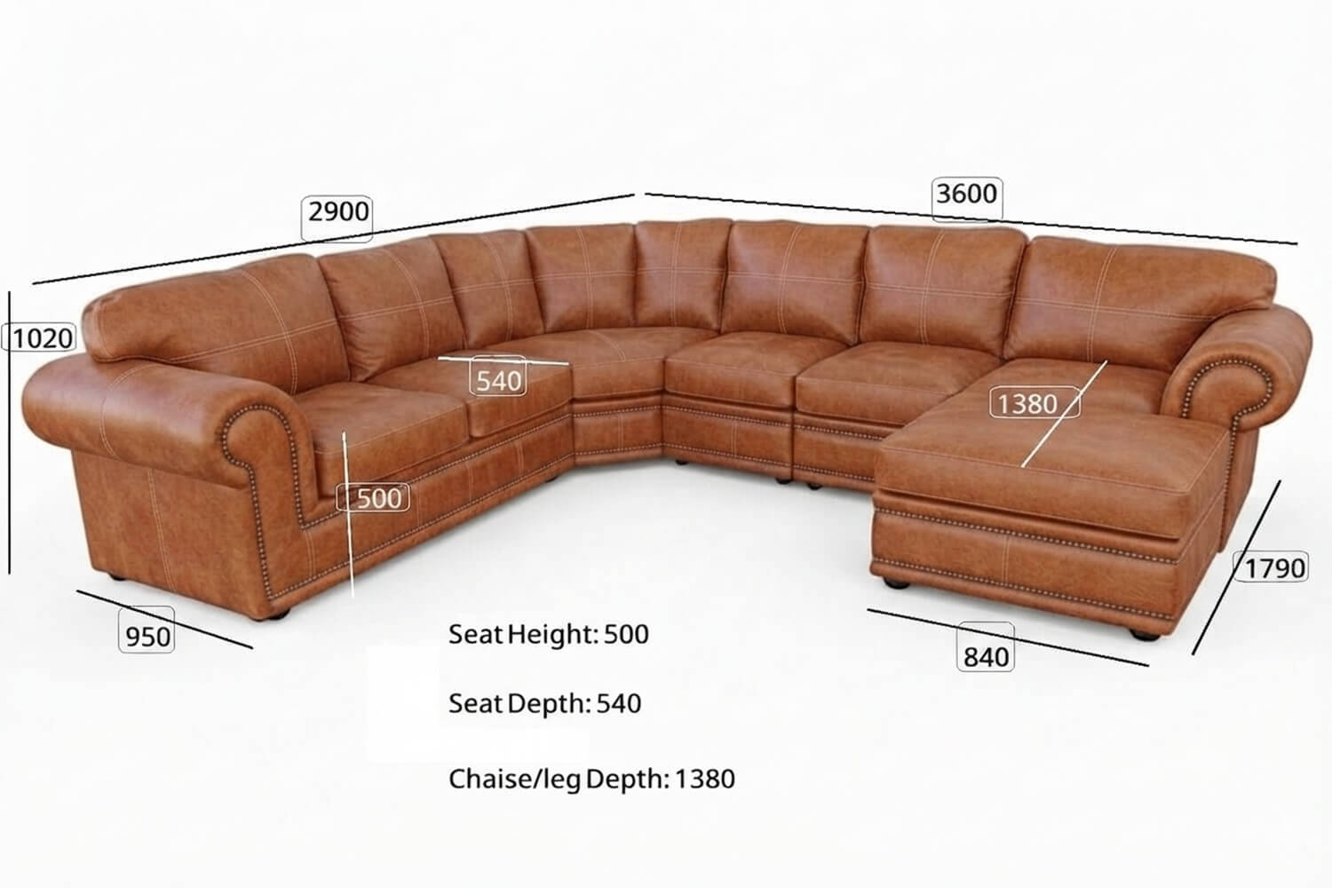 Afrikan Comfort Genuine Leather Corner Lounge 6-Seater | x1 Universal Ottoman (Exotic Brandy) - Image 6