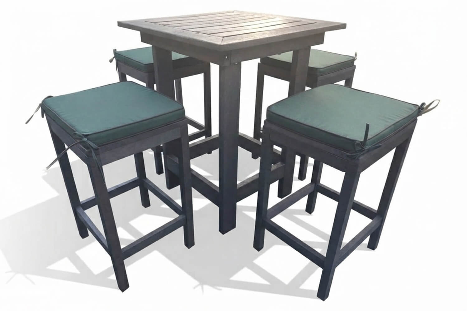 Recycled Plastic Bar Chair (Green Cushion) - Image 6