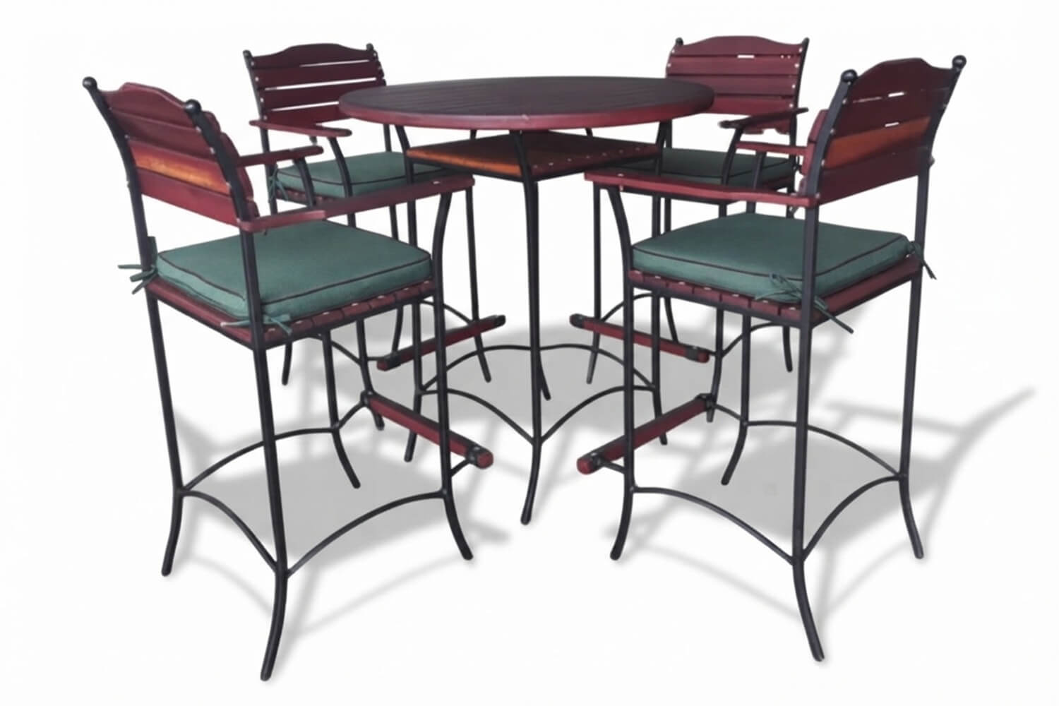 Zambezi Teak Bar Chair (Green Cushion) - Image 7