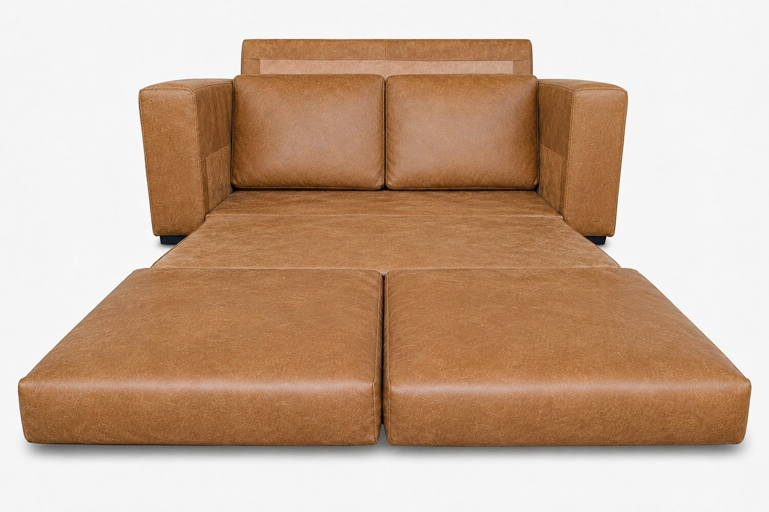 Mod Genuine Full Leather Sleeper Couch - double bed (Exotic Tan) - Image 2